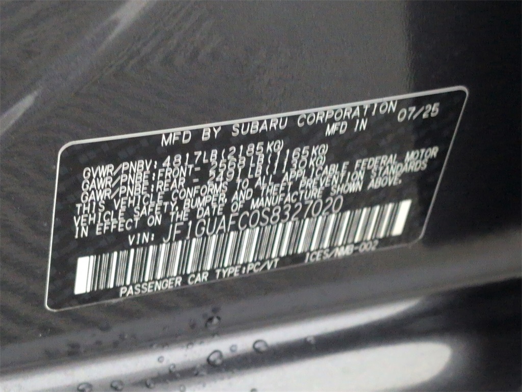 new 2025 Subaru Impreza car, priced at $27,862