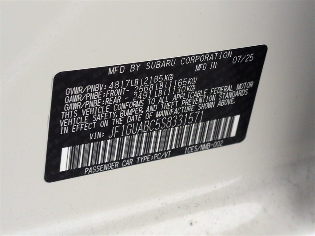 new 2025 Subaru Impreza car, priced at $25,947