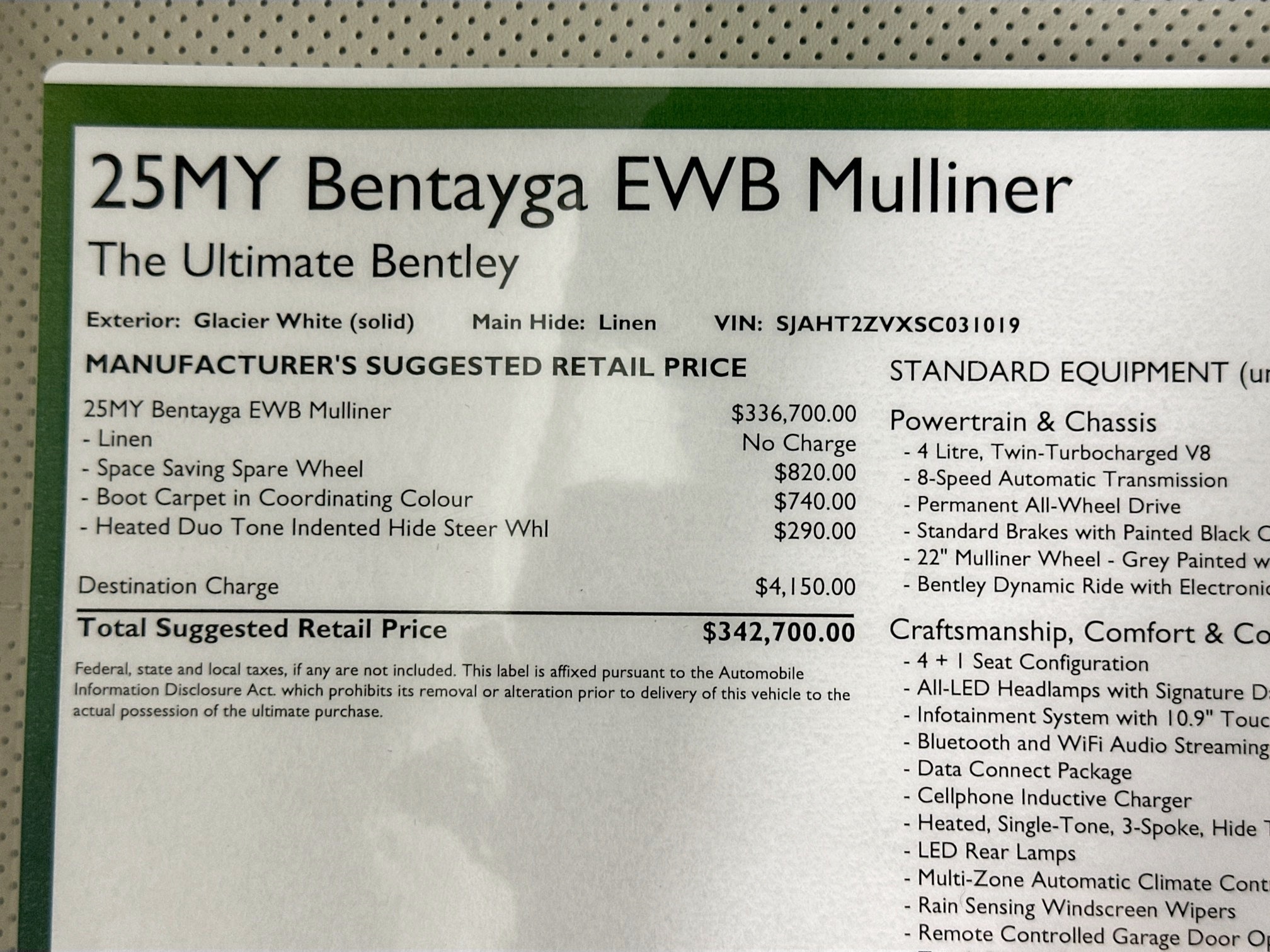 new 2025 Bentley Bentayga EWB car