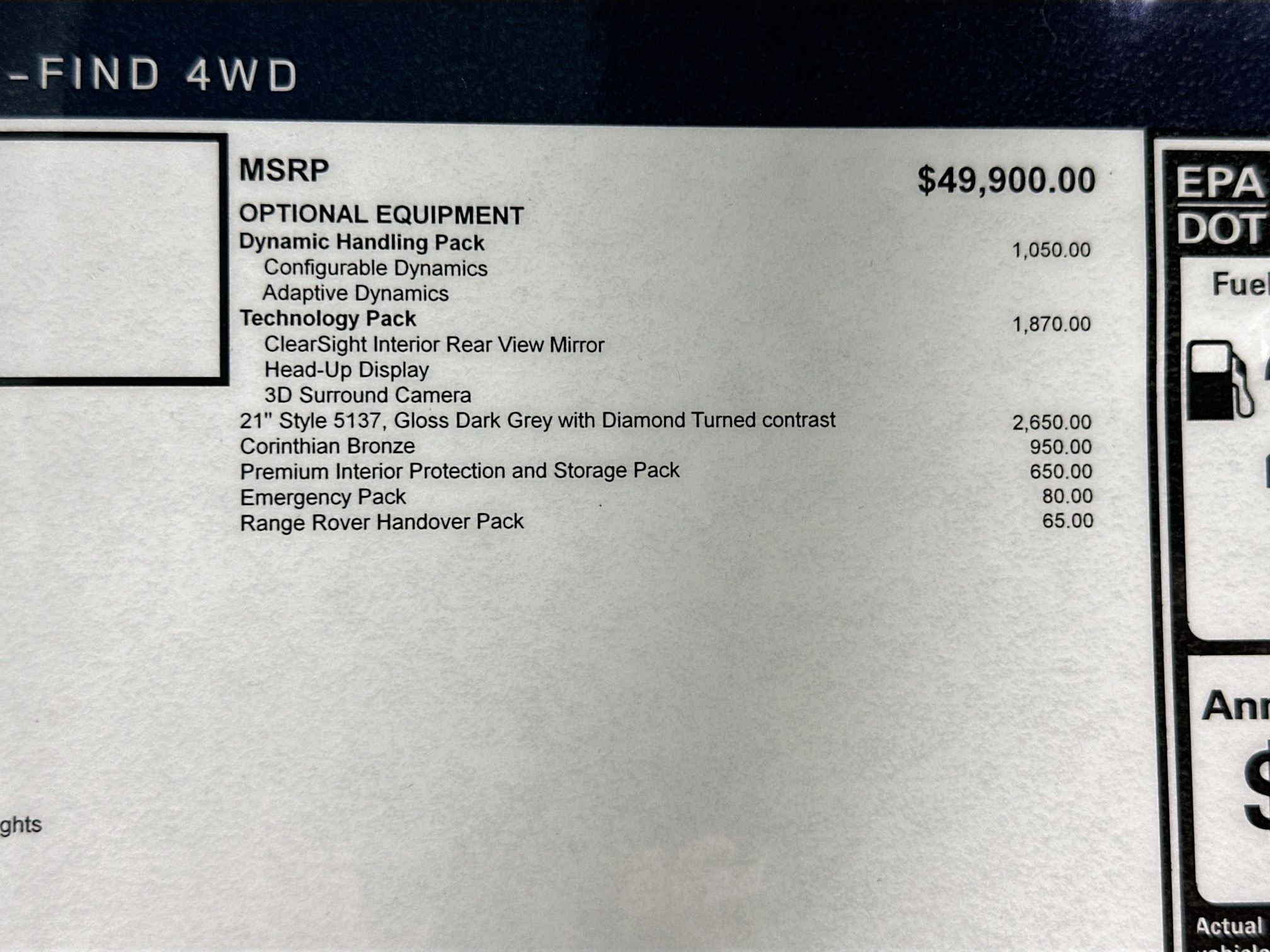 new 2026 Land Rover Range Rover Evoque car, priced at $58,490
