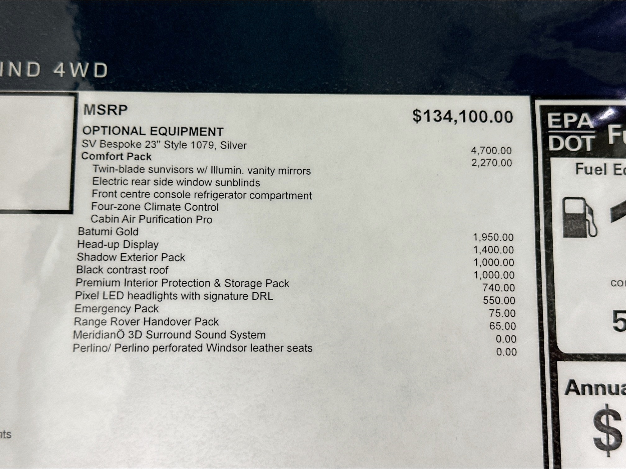 new 2025 Land Rover Range Rover car, priced at $150,000