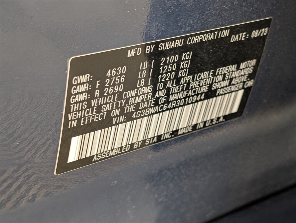 used 2024 Subaru Legacy car, priced at $22,000