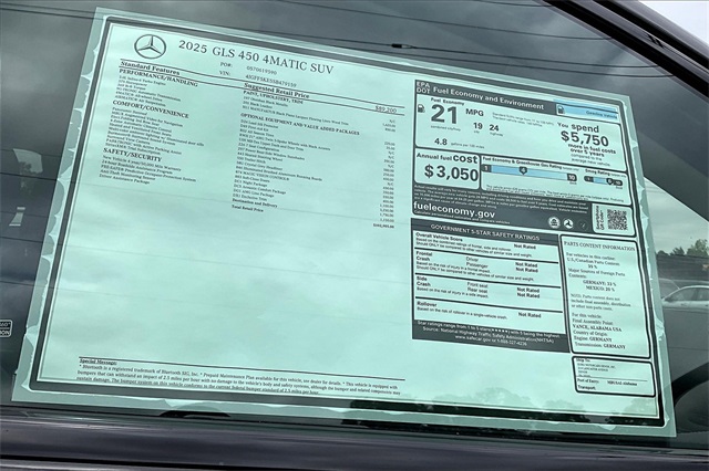 new 2025 Mercedes-Benz GLS car, priced at $102,905