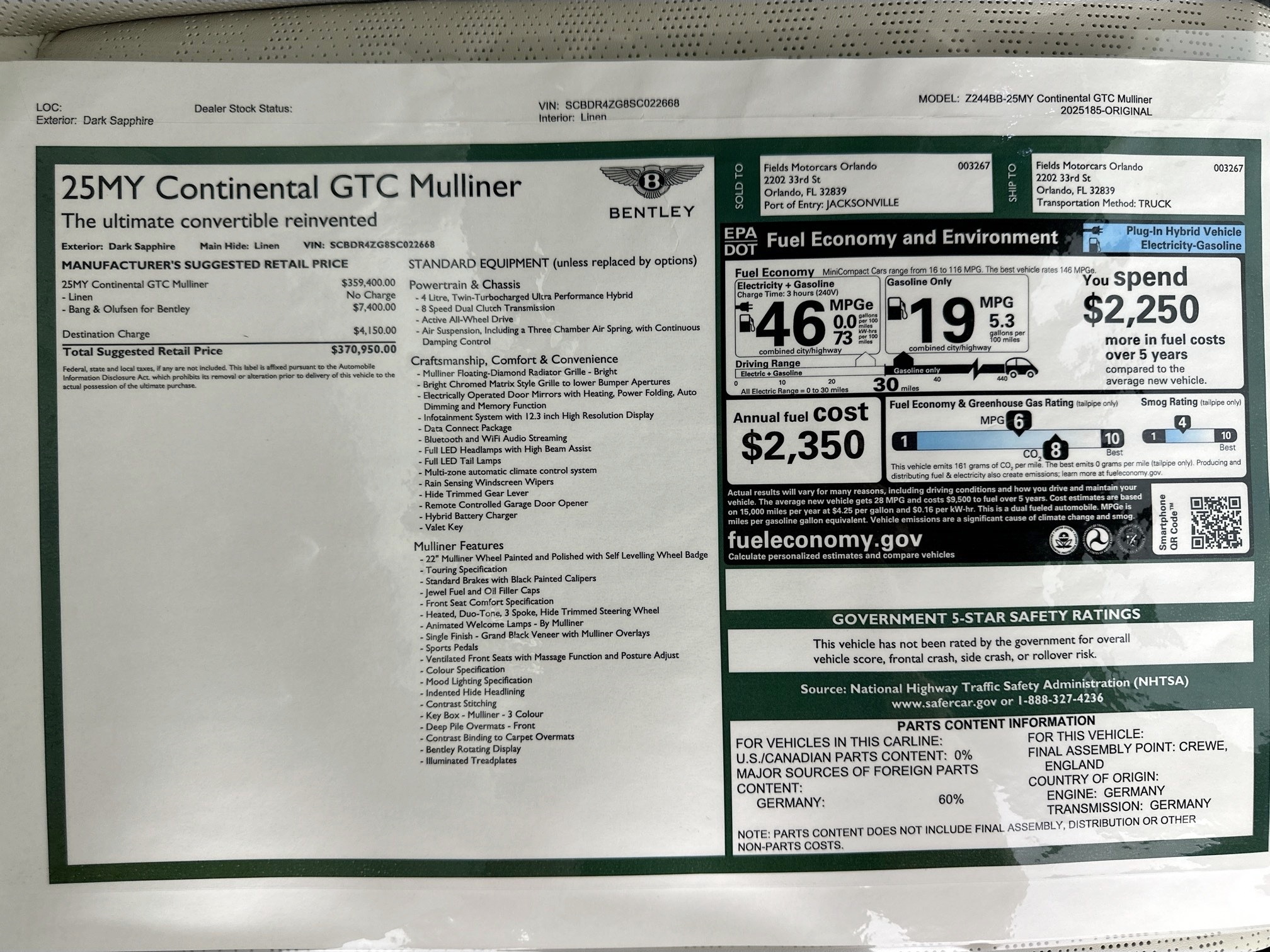 new 2025 Bentley Continental GTC car