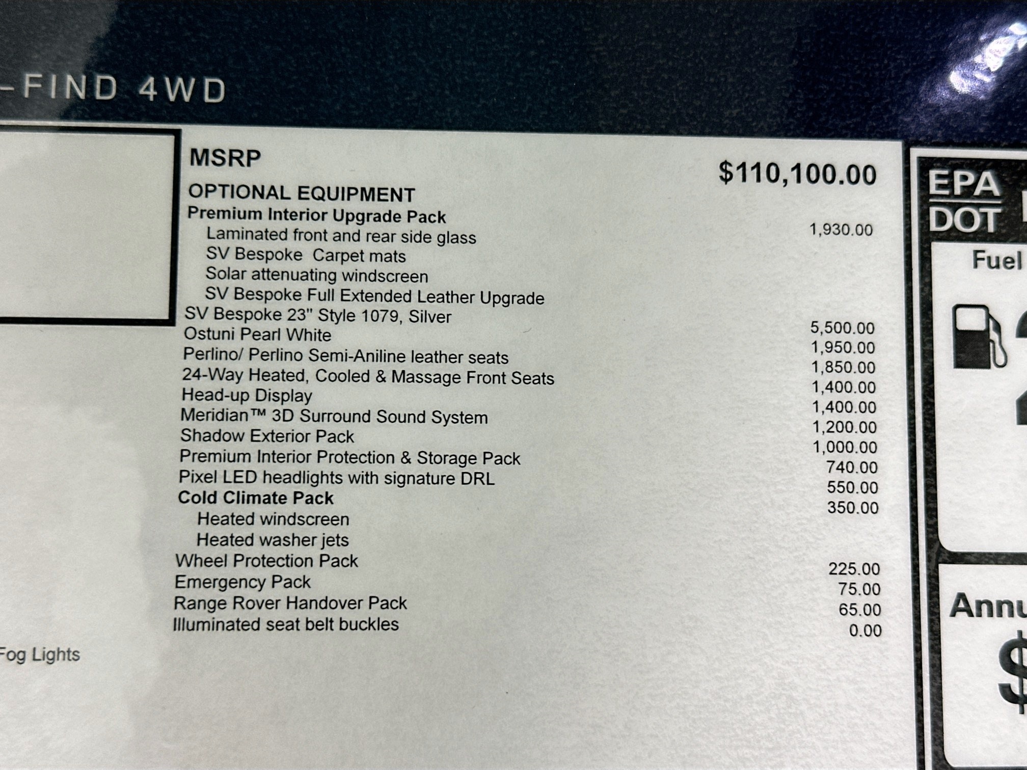 new 2025 Land Rover Range Rover car, priced at $130,485