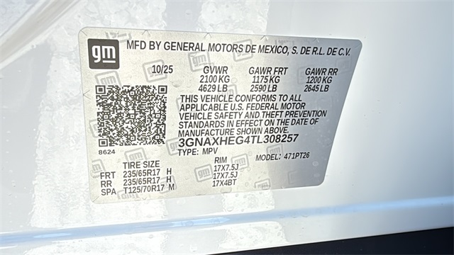 new 2026 Chevrolet Equinox car, priced at $30,820