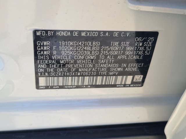 new 2026 Honda HR-V car, priced at $26,655
