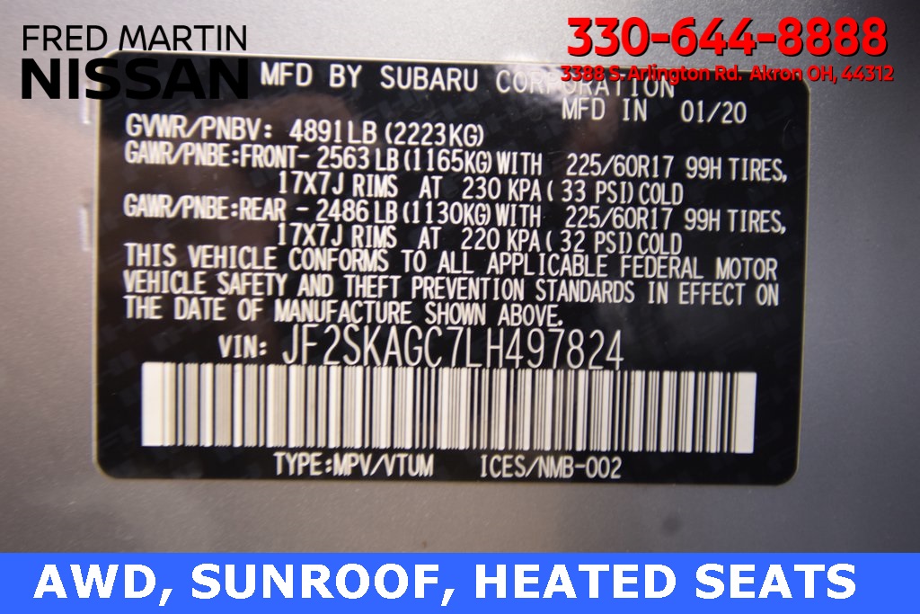 used 2020 Subaru Forester car, priced at $19,500