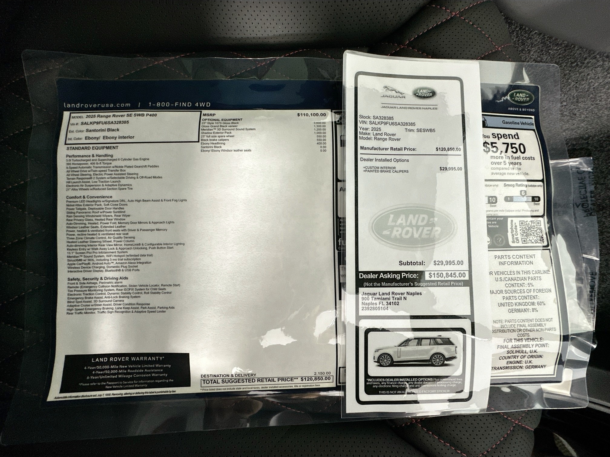 new 2025 Land Rover Range Rover car, priced at $160,845
