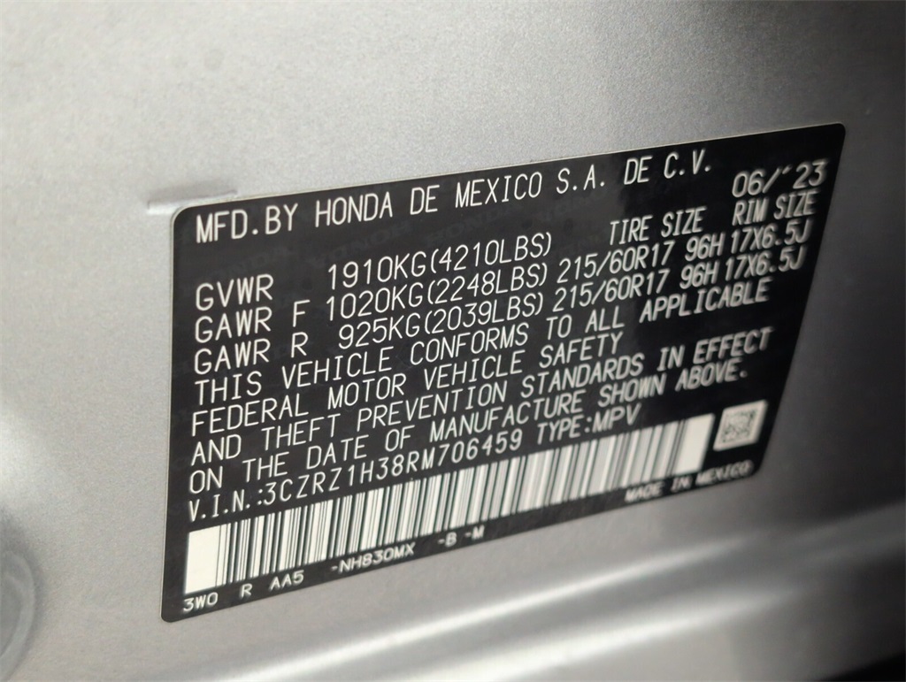 used 2024 Honda HR-V car, priced at $23,000
