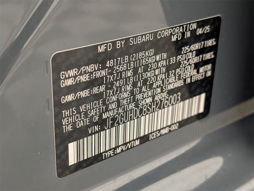 new 2025 Subaru Crosstrek car, priced at $32,925