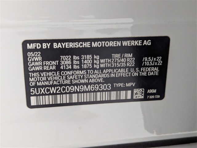 used 2022 BMW X7 car, priced at $59,621