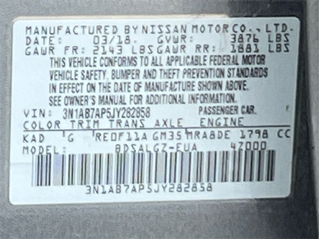 used 2018 Nissan Sentra car, priced at $9,998