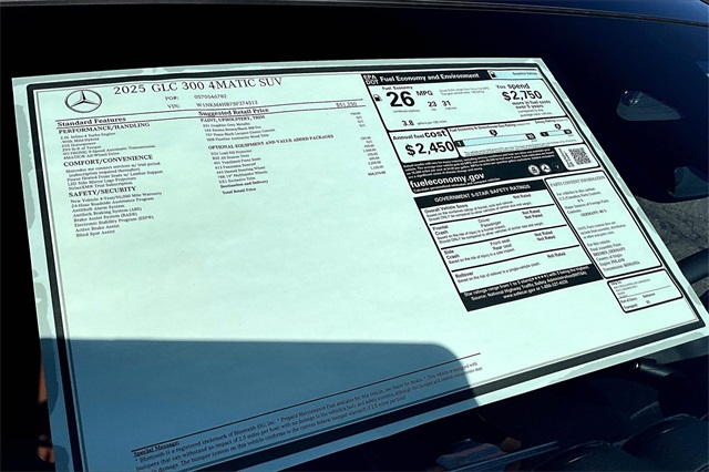 new 2025 Mercedes-Benz GLC car, priced at $58,370