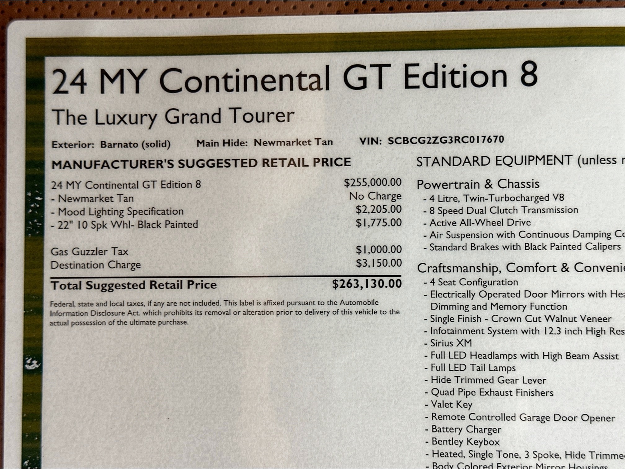 new 2024 Bentley Continental GT car