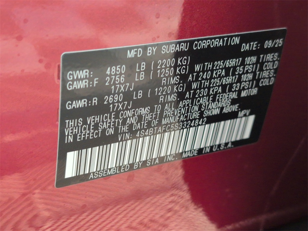 new 2025 Subaru Outback car, priced at $37,261