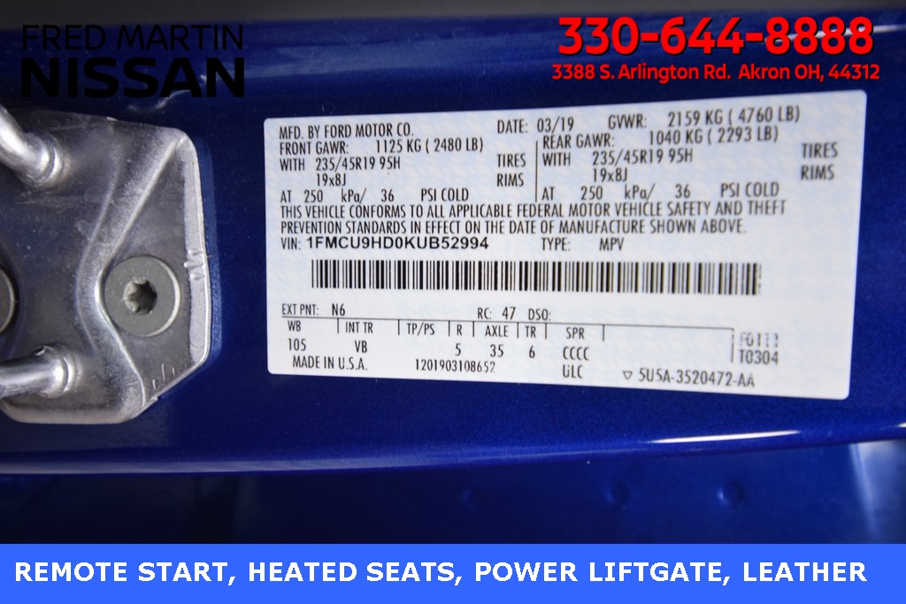 used 2019 Ford Escape car, priced at $14,142