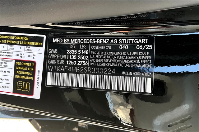 new 2025 Mercedes-Benz C-Class car, priced at $55,445