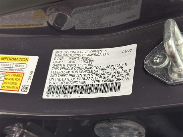 used 2022 Honda Civic car, priced at $23,417