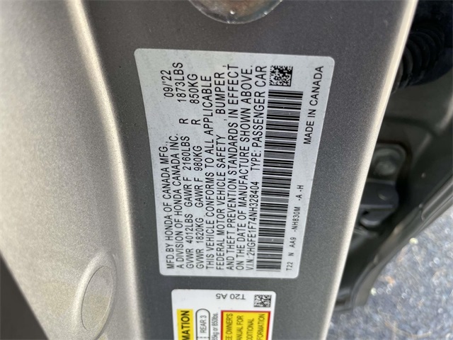 used 2022 Honda Civic car, priced at $22,152