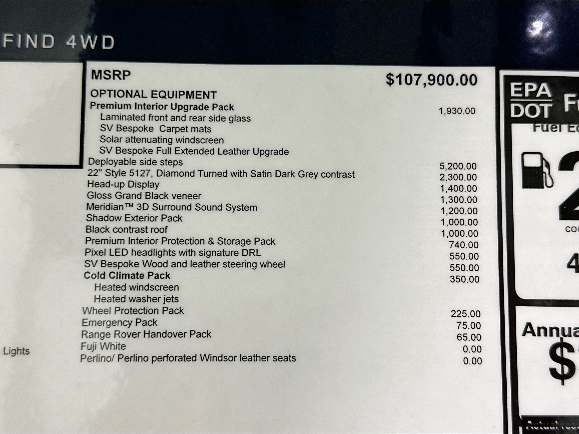 new 2025 Land Rover Range Rover car, priced at $127,410