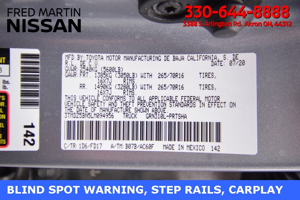 used 2020 Toyota Tacoma car, priced at $33,330