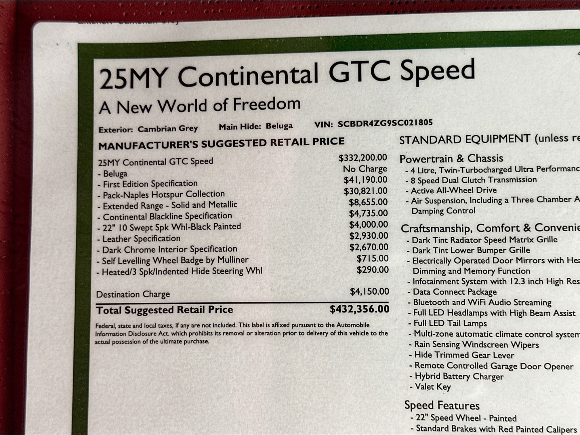 new 2025 Bentley Continental GTC car