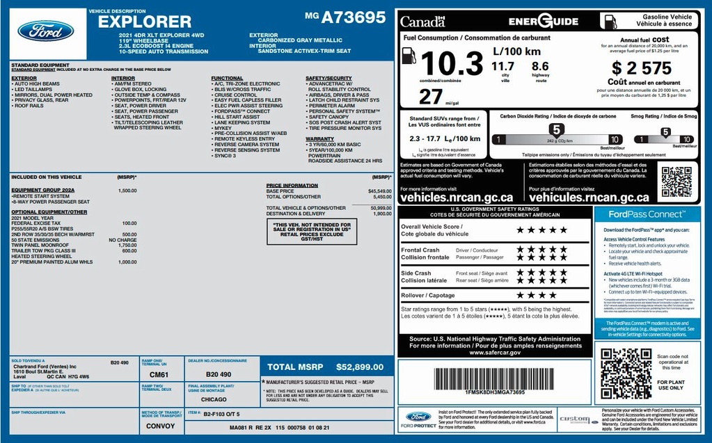 used 2021 Ford Explorer car, priced at $25,000