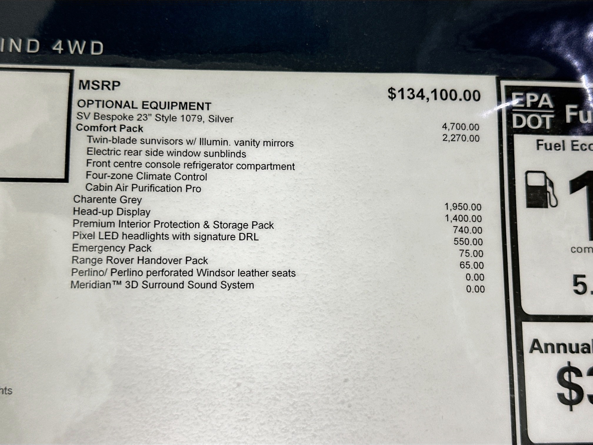 new 2025 Land Rover Range Rover car, priced at $148,000