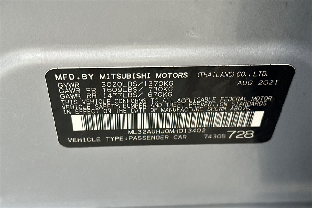 used 2021 Mitsubishi Mirage car, priced at $11,902