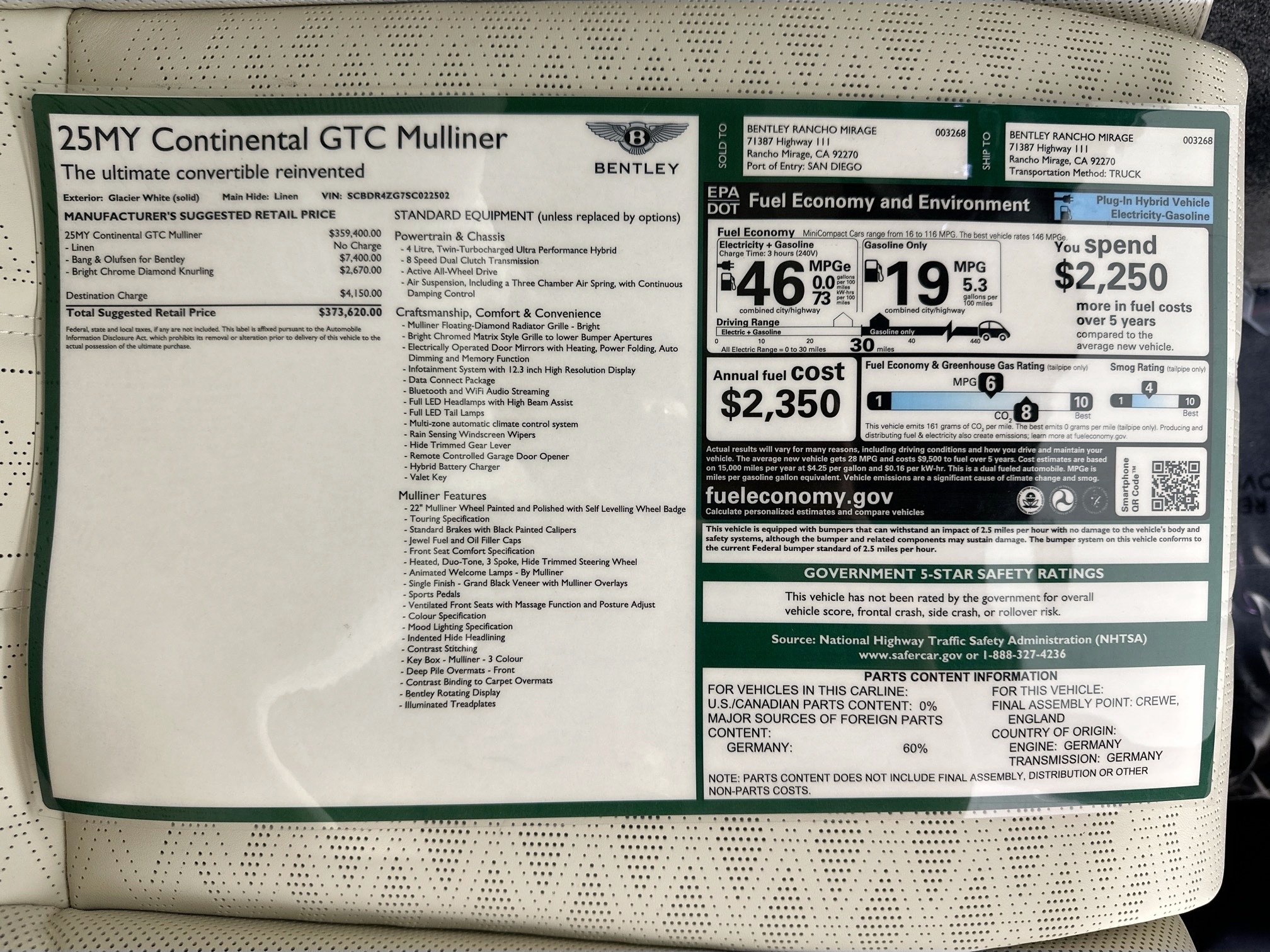 new 2025 Bentley Continental GTC car