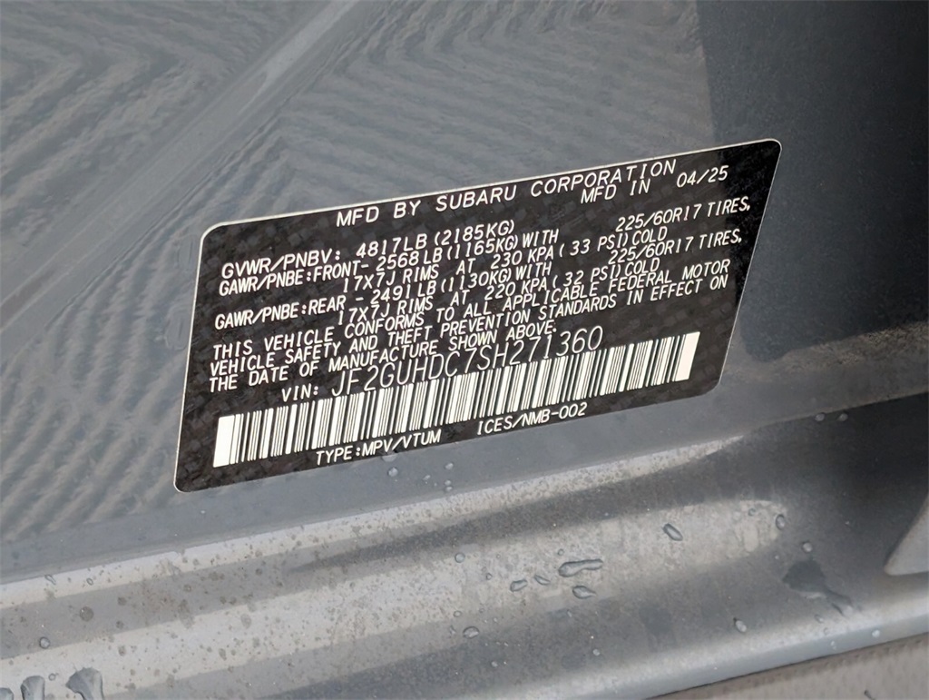 new 2025 Subaru Crosstrek car, priced at $30,066