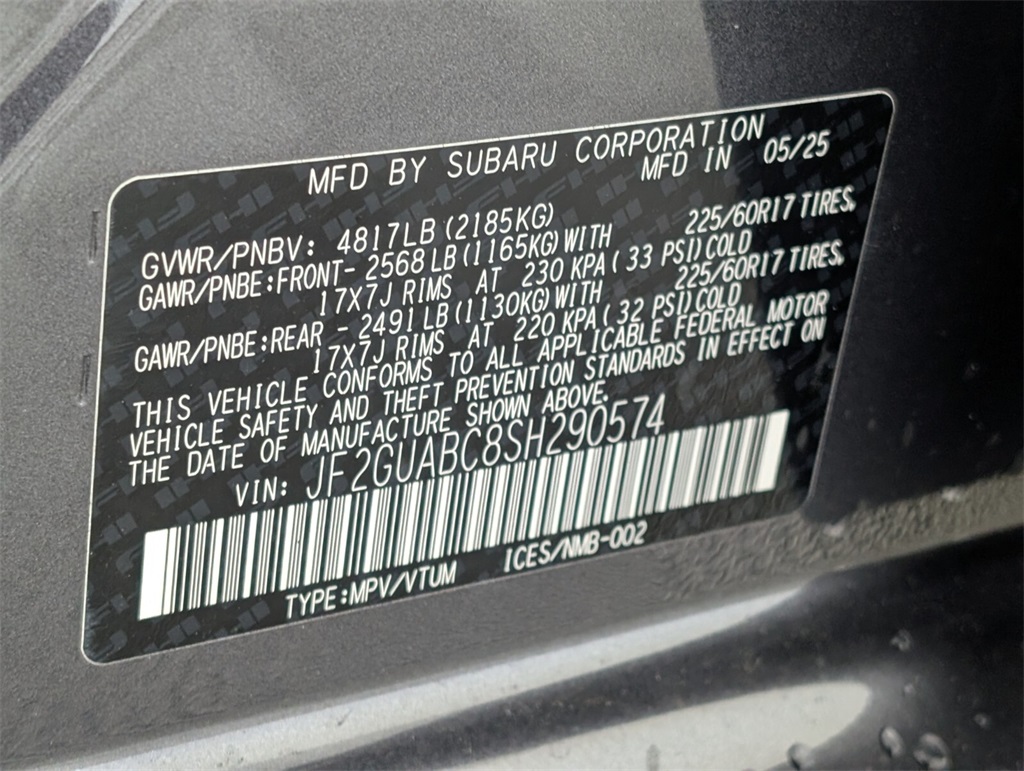 new 2025 Subaru Crosstrek car, priced at $28,970
