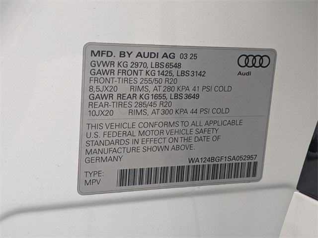 new 2025 Audi Q6 e-tron car, priced at $68,135