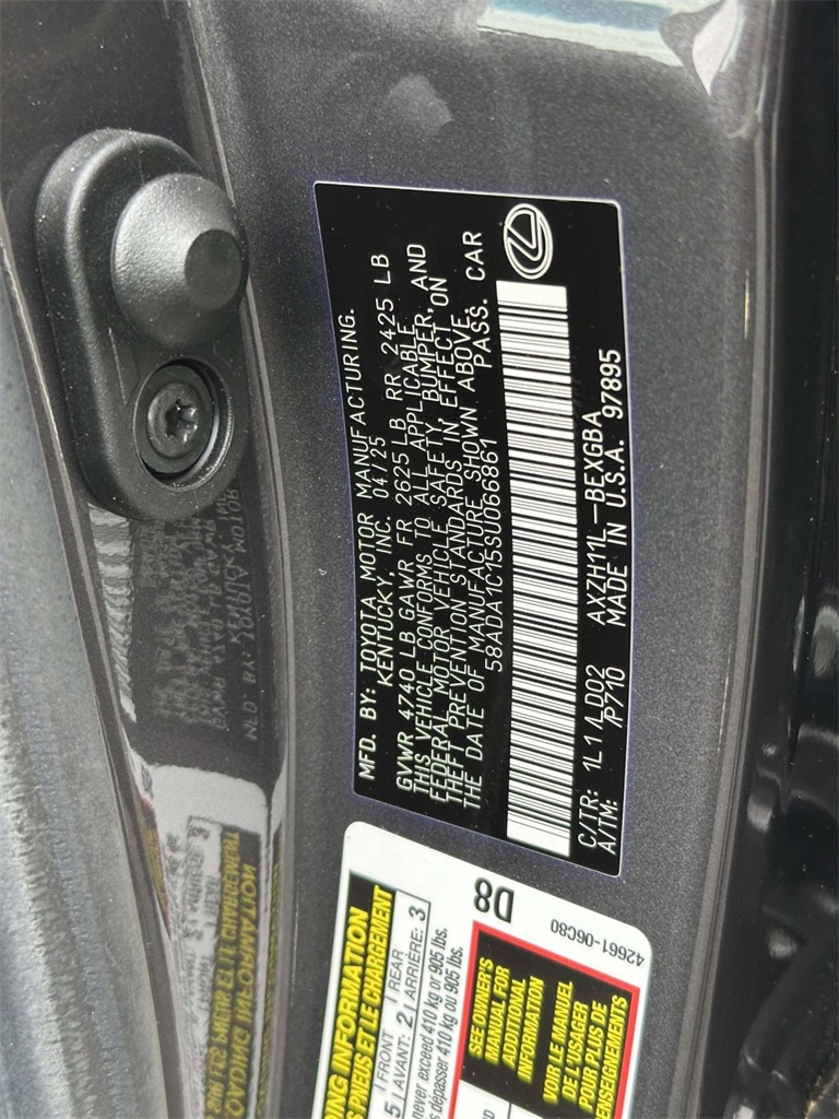 new 2025 Lexus ES car, priced at $49,544