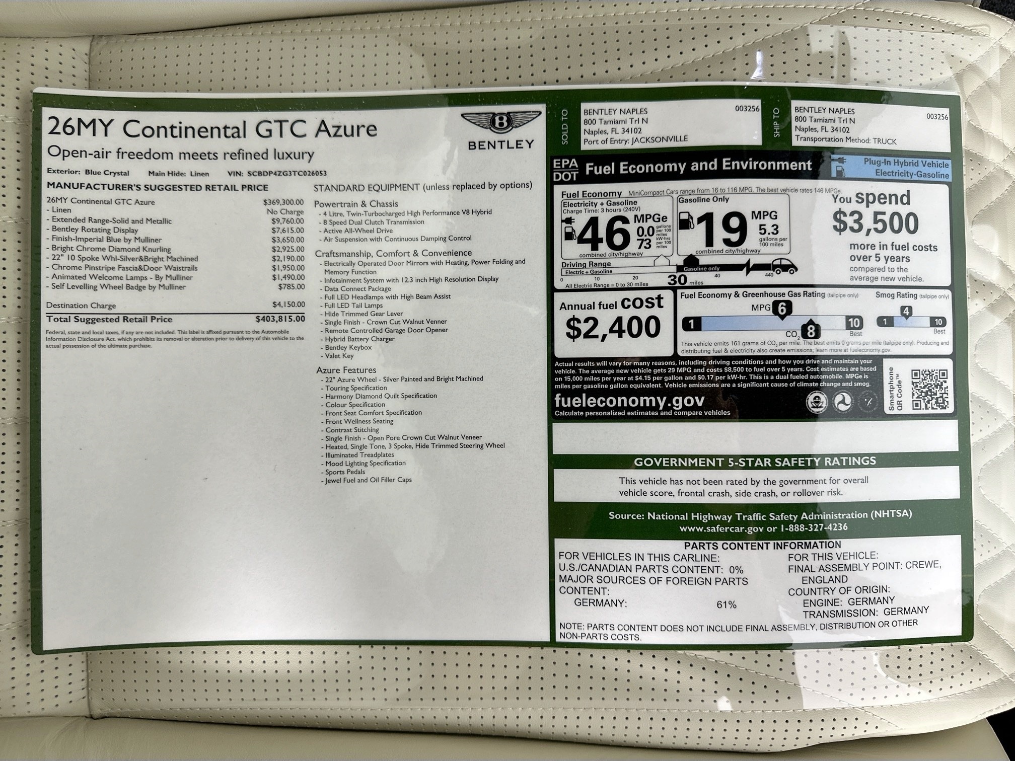 new 2026 Bentley Contiental GTC car