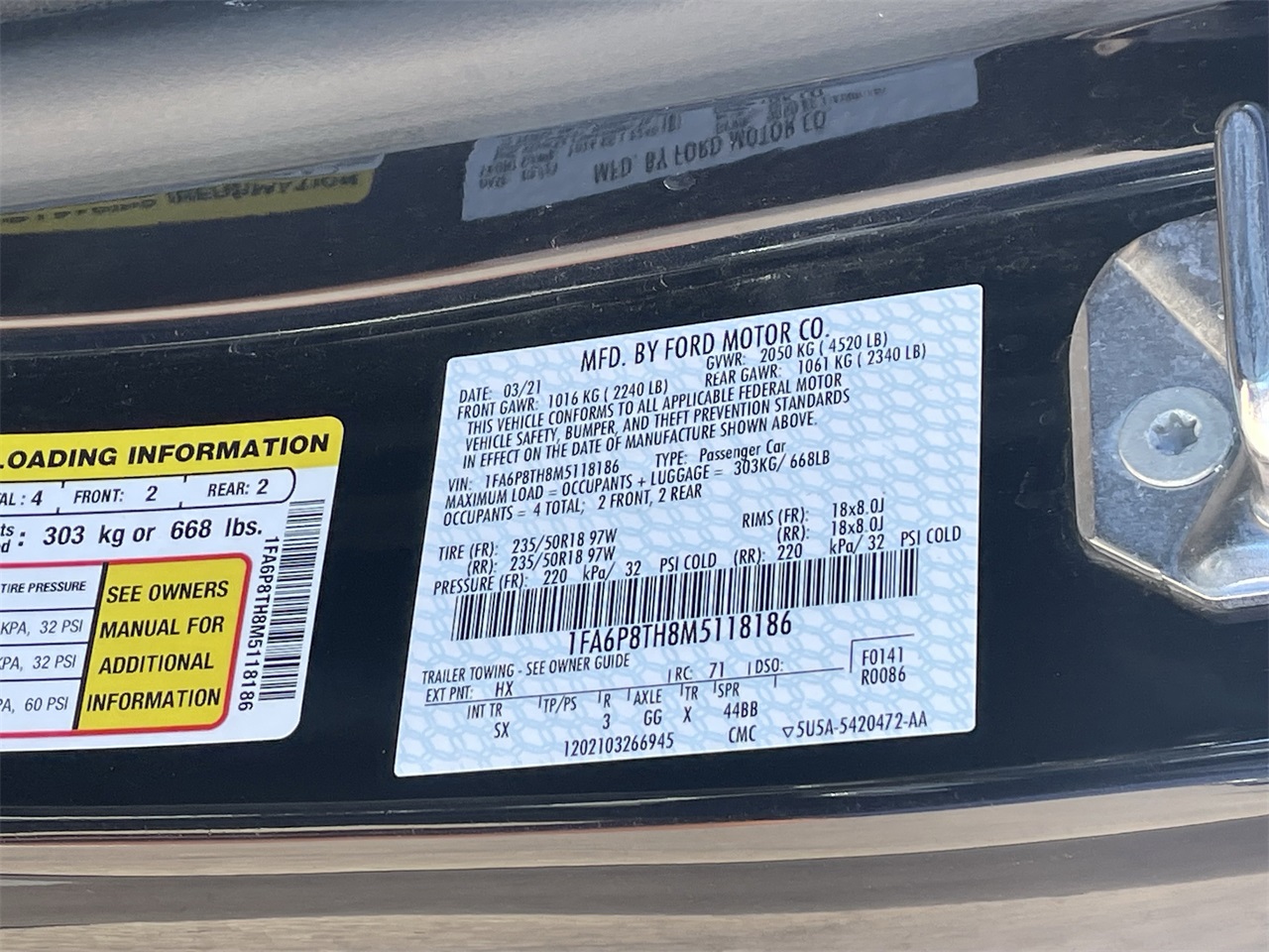 used 2021 Ford Mustang car, priced at $23,304