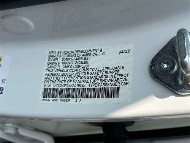used 2022 Honda Accord Hybrid car, priced at $24,456