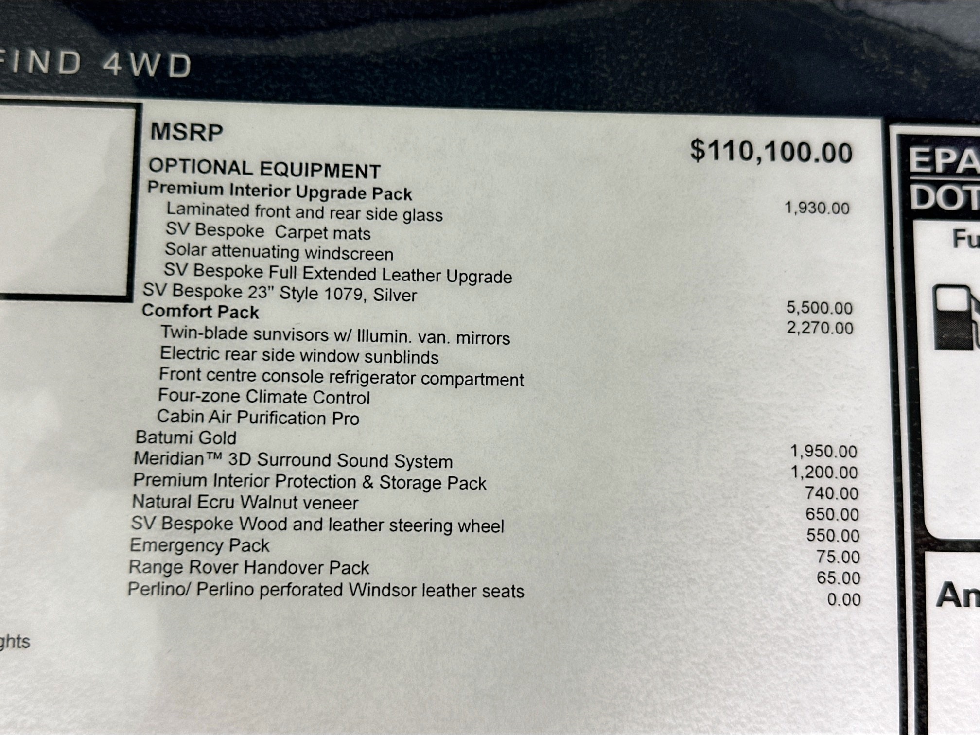 new 2025 Land Rover Range Rover car, priced at $127,180