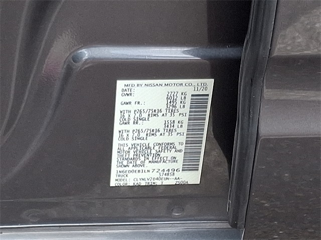 used 2020 Nissan Frontier car, priced at $24,348