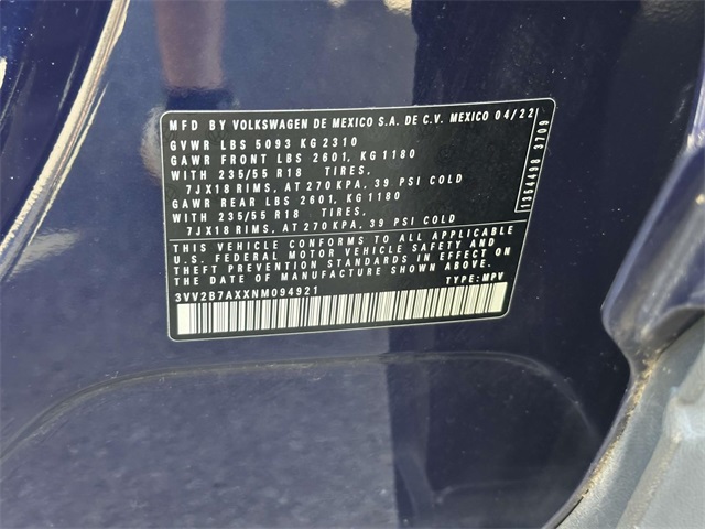 used 2022 Volkswagen Tiguan car, priced at $26,713