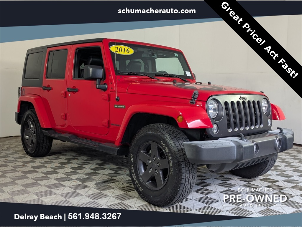 used 2016 Jeep Wrangler car, priced at $15,500