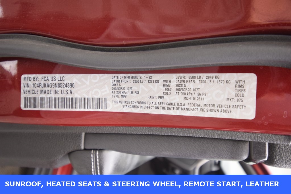 used 2022 Jeep Grand Cherokee L car, priced at $29,233