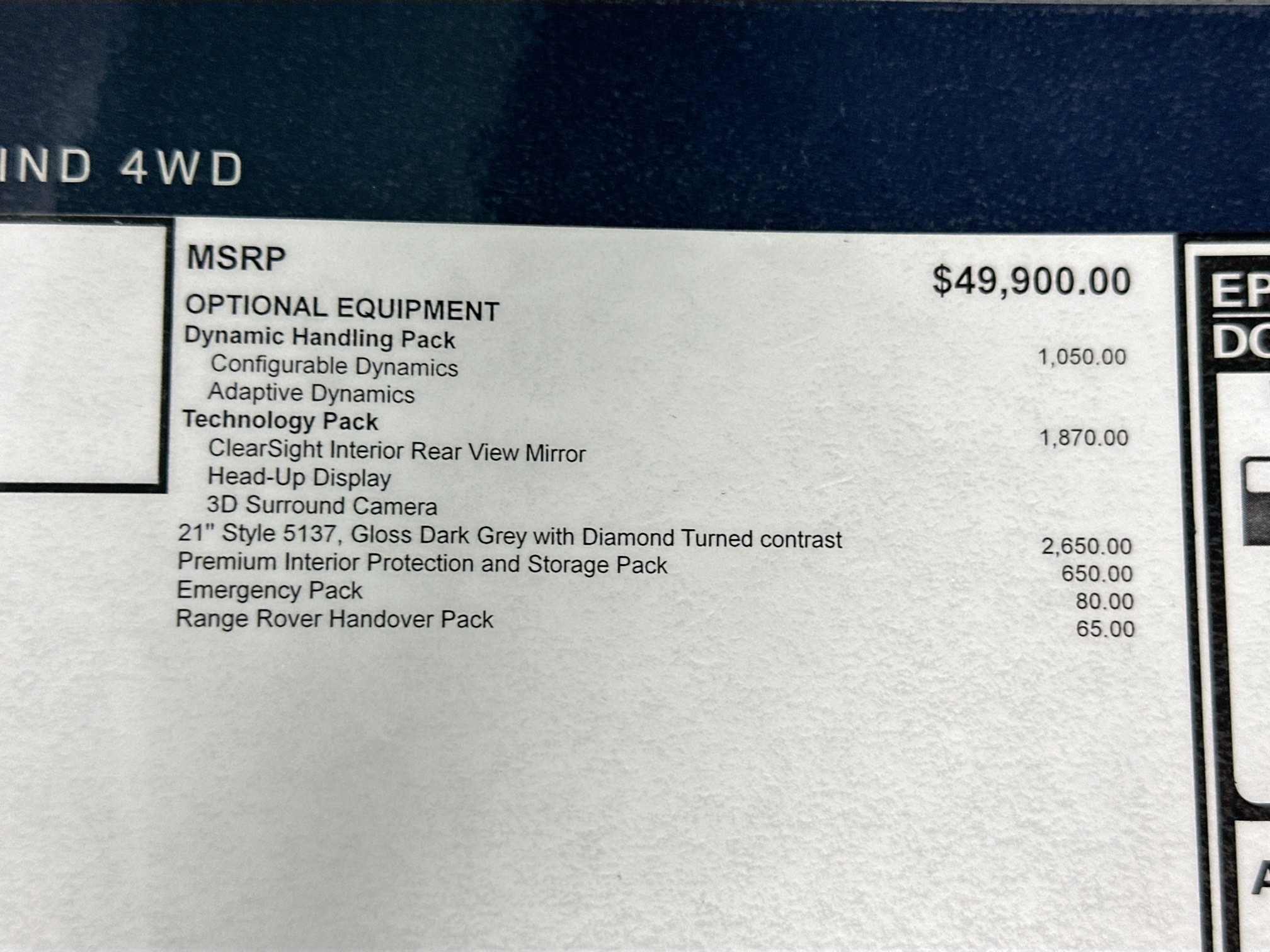 new 2026 Land Rover Range Rover Evoque car, priced at $57,540