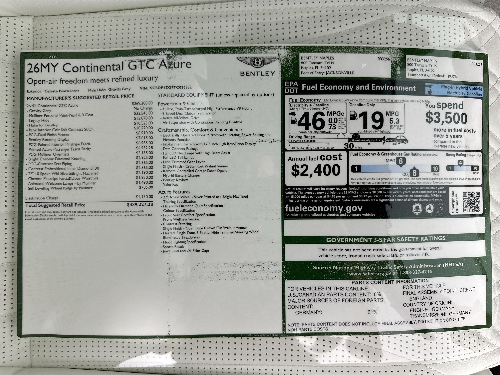 new 2026 Bentley Continental GTC car