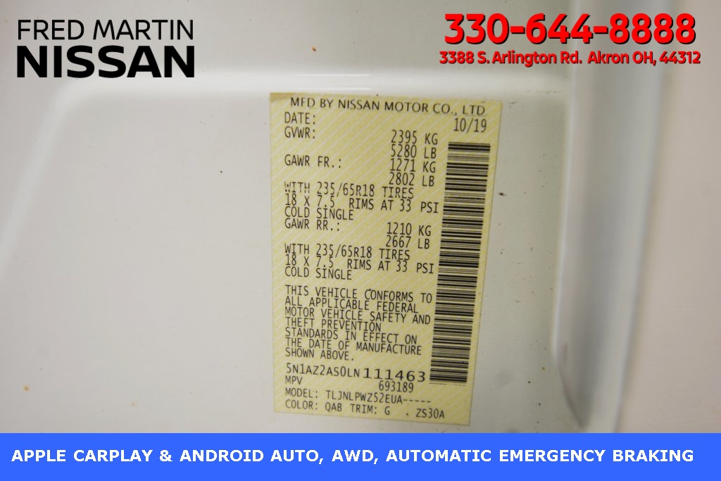 used 2020 Nissan Murano car, priced at $17,824