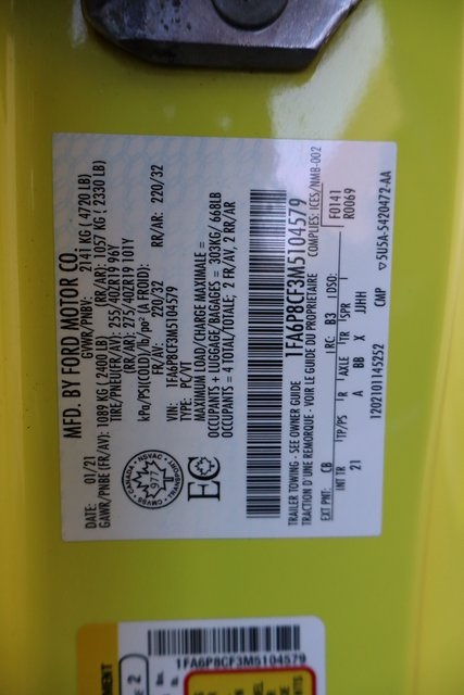 used 2021 Ford Mustang car, priced at $37,500