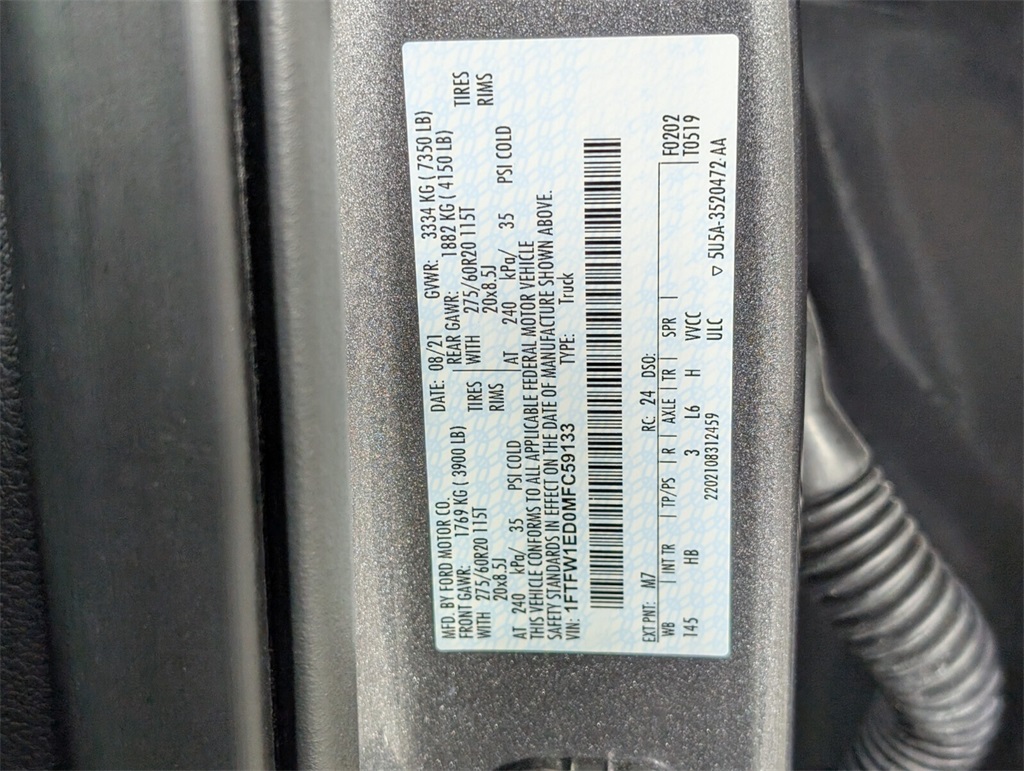 used 2021 Ford F-150 car, priced at $35,000