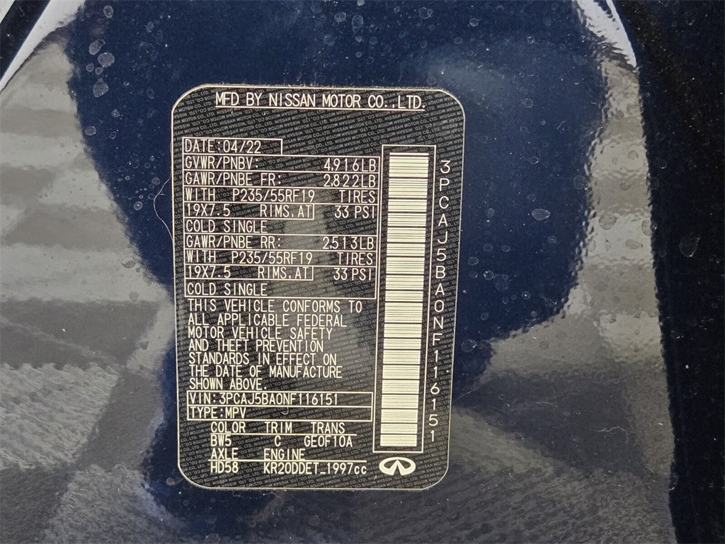 used 2022 INFINITI QX50 car, priced at $24,288