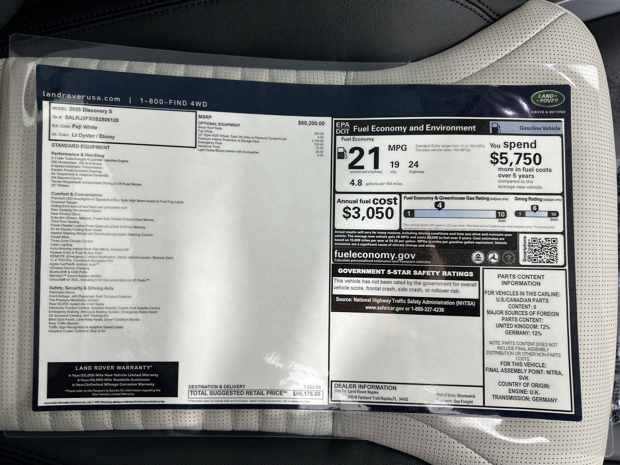 used 2025 Land Rover Discovery car, priced at $58,995
